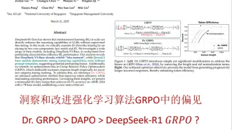 [文章解析] Dr.GRPO：优化(DeepSeek-R1)GRPO算法与强化学习洞见的结合
