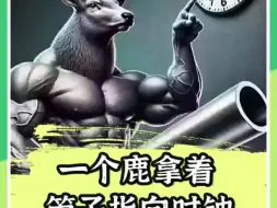 一个鹿拿着管子指向时钟是什么梗？