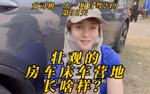 女司机一人一狗一车狂奔到东兴，投奔大哥，东兴这个露营地太壮观了！一眼望去全是房车，谁说房车已经无路可走？！
