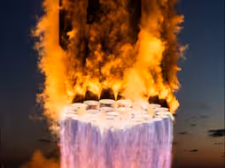 史诗级画面！慢镜头的下星舰5飞重型助推器回收画面。