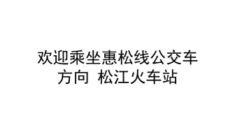 【上海公交回忆】惠松线 全程报站