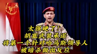 太强硬了！胡塞武装承诺，将第一个针对哈马斯领导人被暗杀做出反应