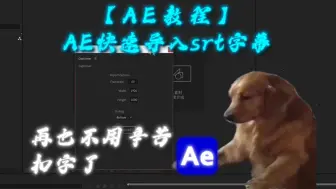 【AE教程】一个脚本解决AE无法导入字幕！妈妈再也不用担心我扣字累了