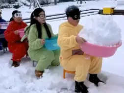 传雪挑战，太好玩了，下雪就该这么玩！