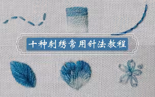 学会能绣大部分东西，慢动作刺绣针法教程