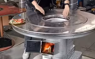 不锈钢平转无烟气化烤火炉