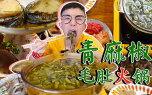 吃到舌头触电的青麻椒 配上毛肚真的太爽啦 原谅系火锅赶紧安排上