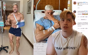 胸肌拉丝网红Jo Lindner只是摆个Pose却把二头肌撕裂了，刚做完手术的他自己都蒙了