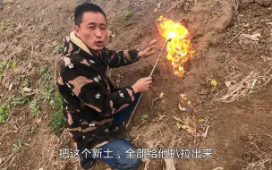 农民在路边发现一个洞穴，把一斤煤油倒里面点燃，看看里面会有啥
