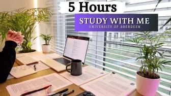 【MERVE】5 HOUR STUDY WITH ME on A RAINY DAY｜Background noise, 10 min Break｜无音乐