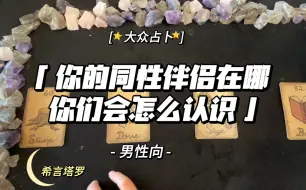 【希言塔罗】男性向·你的同性伴侣在哪？他的性格外貌特征什么样，你们会怎么认识？