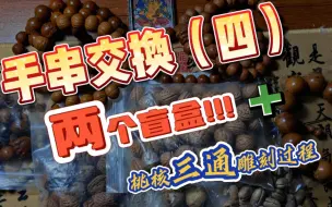 手串交换（四）丨四个快递，两个盲盒！这期有桃核鲨鱼背三通雕刻过程！