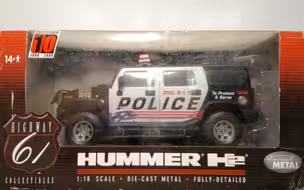 最硬美系SUV•警用细节炸裂版—61号公路1/18悍马H2 SUV前期型警车