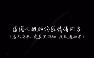 遗憾心酸的伤感情绪网名