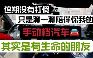 今天不打假.只聊聊陪伴你我的手动档汽车其实是有生命的朋友.你真的有好好和他们交流吗