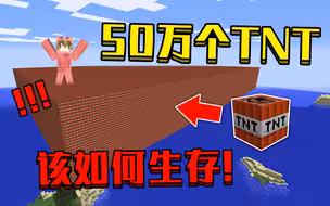 当在我的世界里点燃50万个TNT！整个世界都在爆炸，该怎么生存！