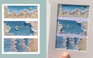 油画棒教程——蓝·这一幅不是有手就会吗！！！