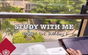 【study with me】在早稻田大学8号楼三层,望着人来人往的窗景学习|留学日本早稻田大学的韩国女生|永荣Yonz |学习陪伴