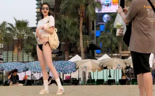 泰国芭提雅美丽的海滩女孩，Beautiful Beach Girl