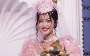 还原妈妈时代的粉色婚纱，不一样的绝美