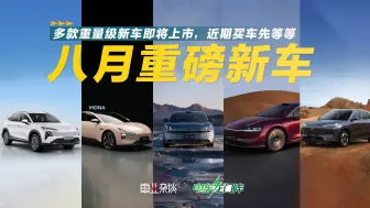 八月多款重磅新车上市，都有哪些值得关注？