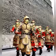 西安城墙金甲武士换岗仪式
