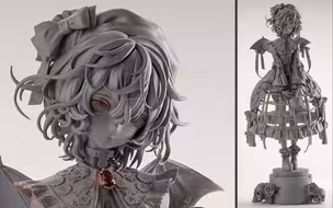 【Naomi手办制作】东方Project蕾米莉亚GK手办制作过程，夜汽车大大原画