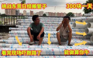 挑战东莞日结搬管子300一天，看完现场直接吓跑路了，能做算你牛