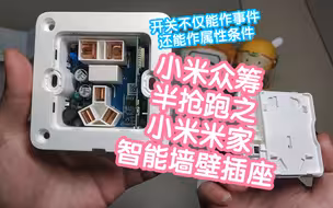 小米众筹半抢跑之小米米家智能墙壁插座。手机，小爱，定时，智能联动控制插座的开关，还能查看用电量和当前功率，附拆解