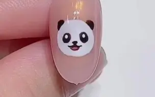 美甲教程｜手绘简单动物美甲可爱国宝熊猫