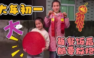 老家习俗大年初一饭后放炮，第一次看见这么大的炮，威力更是巨大