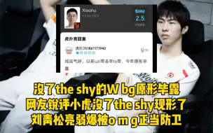 没了theshy的Wbg原形毕露，网友锐评小虎没了theshy现形了，刘青松亮弱爆被omg正当防卫