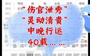 “伤官泄秀”中晚年行运的“清贵”M局……🔥🔥🔥