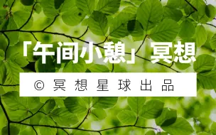【冥想引导】午间小憩 冥想 - 让你体验一次超高质量的午休！！