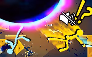 【屌德斯&小熙】 火柴人大乱斗 全新地图 黑洞枪吞噬一切！包括声音！