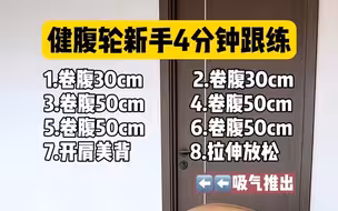 全新健腹轮4分钟跟练版，特别适合新手，多看细节