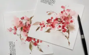 【水彩小卡】简单快速的小果子