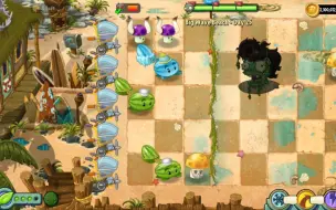 【pvz2】迎战三巨头！海滩25A全一阶只用前面植物禁叶！
