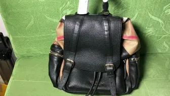 Burberry/巴宝莉 Vintage 18新款女士格纹中号拼皮双肩包背包