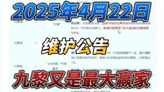 2025年4月22日维护公告