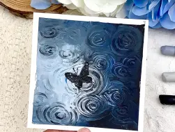 雨中蝴蝶·油画棒涂鸦教程