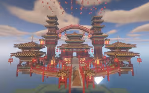 【桃子】古风天空城-MC我的世界建筑教程