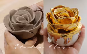 1240°C烧一朵陶瓷花朵｜成型 上釉 烧窑 全过程 ｜希望是灿烂圆满的