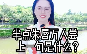 半点朱唇万人尝，上一句是什么？