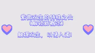 紫微双生的特殊之处（一不小心解锁新概念）触媒双生，以情入道！