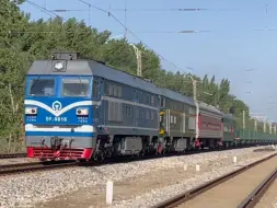 【原声】调中57446后章村站两道通过DF4C 0018（京局怀段 大同机车厂）+DF4B 9217（京局丰段 资阳内燃机车厂）牵引长轨去往三家店站