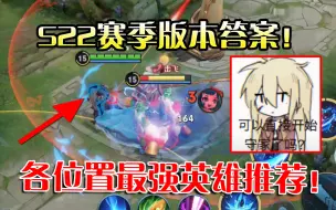 王者荣耀：S22赛季版本答案！各位置最强英雄推荐！摘星手到擒来！