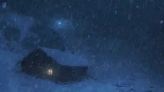 AI制作—寒冷的风和降雪氛围,冬季的暴风雪和风声，适合睡眠和放松