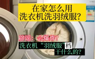 辟谣:洗衣机洗羽绒服会爆炸?专业人士分享：在家用洗衣机怎么洗?拒绝手洗，太累！