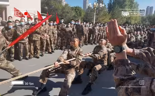 来来来！感受一下兵哥哥拔河比赛现场！